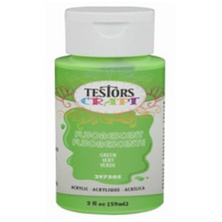 Testors Testor 223559 2 oz Green Fluorescent Acrylic Craft Paint Pack of 6 223559